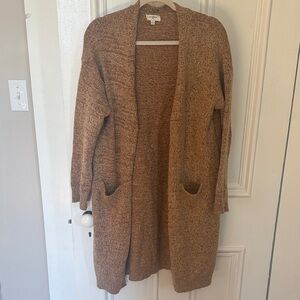 Umgee Brown/Orange Open-Front Cardigan